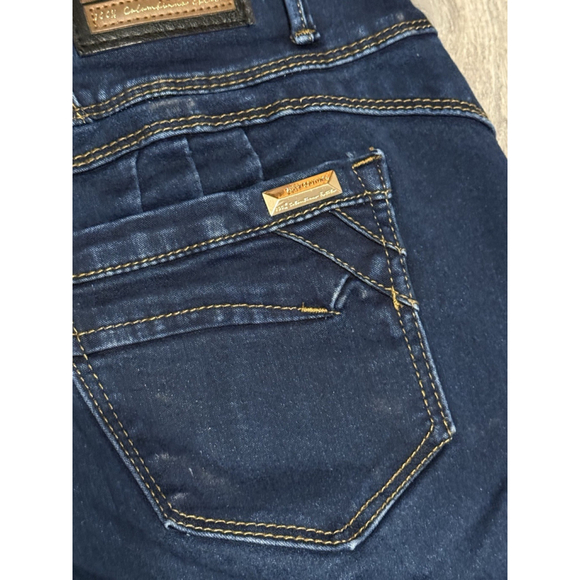 Sexy Couture Sz 15 Juniors Colombian Design Heart Butt Lift Push Up Skinny Jeans - Picture 6 of 10